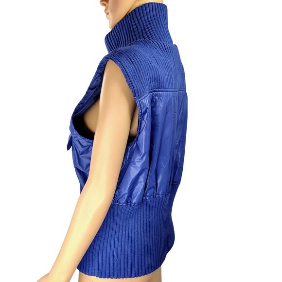 Y2k MCM Purple Zip Up Quilted Sleeveless Ribbed Turtleneck Vintage Vest Size XL - Picture 4 of 10